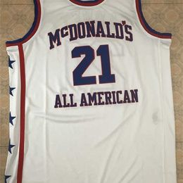Xflsp 21 KEVIN GARNETT McDONALD ALL AMERICAN bule white Basketball Jersey Retro throwback stitched embroidery Customise any size and name