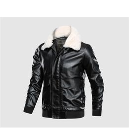 Mens Leather Jackets Winter Autumn Casual Motorcycle PU Jacket Leather Warm Coats Fashion Slim Outwear Male 201127