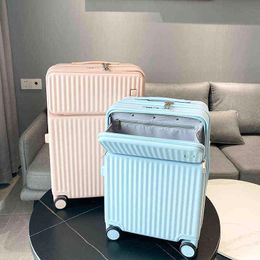 New Luxury Luggage Inch Carry On Suitcase High Quality Aluminum Frame Trolley Case Cabin Rolling ''Travel suitcase J220708 J220708