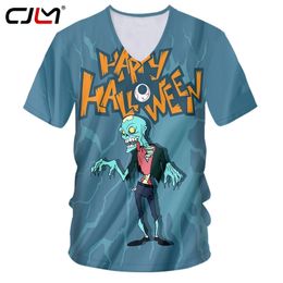 Fashion Halloween Man Zombie Tee Shirt Street Wear Selling Wholesale V Neck Tshirt 6XL Mens 3D Printed Clothing 220623