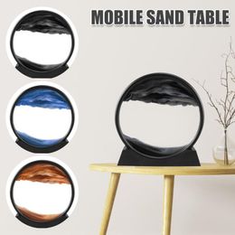 Decorative Objects & Figurines 7in Moving Sand Art Picture Sandscapes In Motion 3D For Adult Relaxing Toys Décor Display Frame Paintingr