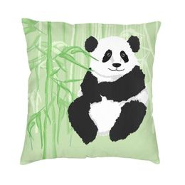 Cushion/Decorative Pillow Green Panda Pattern Cushion Cover Double Side 3D Print Animal Floor Case For Car Fashion Pillowcase Home Decorativ