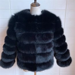 NEW real fur coat women winter thick fur jacket short fur coat wholesale genuine short sleeve 201112