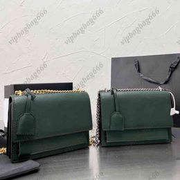 Designer Messenger Bag Women Chain Handbag High Quality Shoulder Clutch Leather Crossbody-bag Female Flip Cover Purses 220416