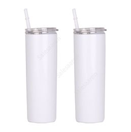 Sublimation straight tumbler 20oz blank skinny tumblers sippy cup water bottle Sea Shipping 500lots DAS471