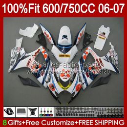 Injection Fairings For SUZUKI GSXR-750 GSXR-600 GSXR750 K6 GSXR600 06 07 Body 130No.118 GSXR 750 600 CC 750CC 600CC 2006 2007 GSX-R750 06-07 Pepephone OEM Bodywork