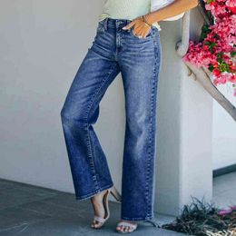 2022 Foreign Trade New Pop Loose Wide Pipes High Elastic Denim Pants Women Are Super Hot Jeans For Women womens Jeans L220726