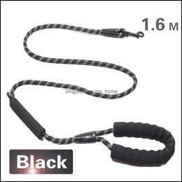 Dog Leash Strong Reflective Lead Rope For Medium Large Running Walk Train Pitbl Bldog Pugs Beagle Labrador Husky Drop Delivery 2021 Collars