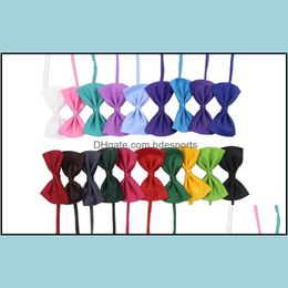 Mti Colors Pet Bowtie Dog Tie Collar Flower Accessories Decoration Supplies Pure Color Bowknot Necktie Wen4549 Drop Delivery 2021 Apparel Ho