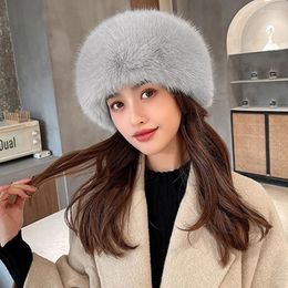 Beanie/Skull Caps Winter Thick Furry Hairband Fluffy Russian Faux Fur Women Girl Headband Hat Outdoor Ski Hats Davi22