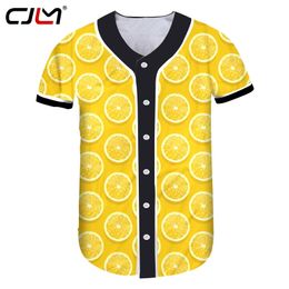 3D Fruit lemon Yellow Mens Baseball Shirt Printed Fresh Theme Man Tshirt Unisex Large Size Casual Tshirt 220623