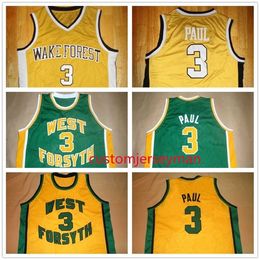 Xflsp Nikivip college Chris #3 Paul West Forsyth High School BASKETBALL Jerseys throwback Mens Stitched jersey Custom made size S-5XL