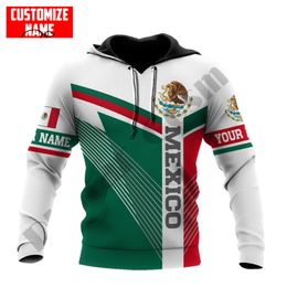 PLstar Cosmos 3DPrint est Custom Name Mexico Flag Eagle Unique Men Women Hrajuku Casual Streetwear Hoodies Zip Sweatshirt 11 220713