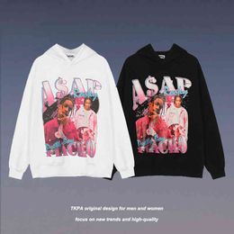 Tkpa American High Street Hiphop Hip Hop National Fashion Brand Abidjan Jacket Men's and Women's Loose Vintage Sweater