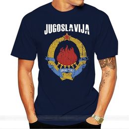 Jugoslavija Yugoslavia Lambang TShirt Vintage Hitam Kualitas Tinggi Pria Kapas Pakaian Ringer T Shirt 220610