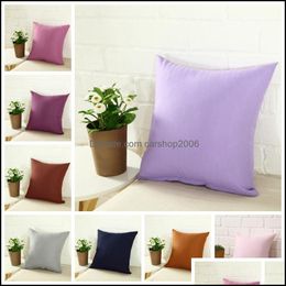 Pillow Case Bedding Supplies Home Textiles Garden Ll Cushion Ers Solid Colours Thin Bed Christmas Living Room Dec Dhecu