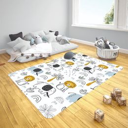 Carpets Cute Lion And Elephant Patterned Baby Play Mat Round Rectangular Children's Rug Born CrawlingCarpets CarpetsCarpets