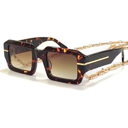 2022 Acetate Rectangle Wrap Sunglasses Women Retro Plate Glasses Designer Luxury Brand Oculos with Antiskid Chain