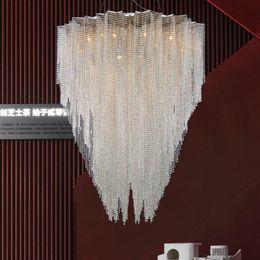 Nordic Modern K9 Crystal Chandeliers Lights Fixture American Romantic LOFT Chandelier Home Indoor Lighting Hotel Hall Living Room Dining Room Big Long Droplight