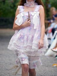 Vestidos casuales boho inspirado lilas cinta sin mangas vestidos cortos mujeres atada hombro lindo encaje de verano swingcasual