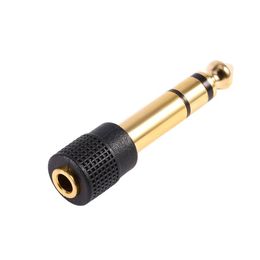 6.35MM Stereo Jack Plug Male To 3.5MM ; Female Headphone Adapter Jack Stereo Converter Black Colour