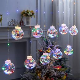 LED Curtain String Light Ball Santa Claus Christmas Year Decortions for Home Xmas Tree Decoration Navidad 220512