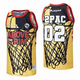 The Film Above the Rim 02 PAC Movie Jersey Basketball Uniform Team Colour Yellow All Stitched HipHop For Sport Fans Breathable Pure Cotton Hip Hop Good Quality On Sale