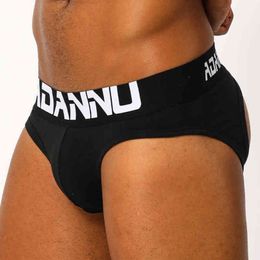 ADANNU Men's Underwear Men Sexy Briefs Jockstrap Pouch Cuecas Man Cotton Panties Thongs Mesh Underpants Gay Slip Homme Srting G220419