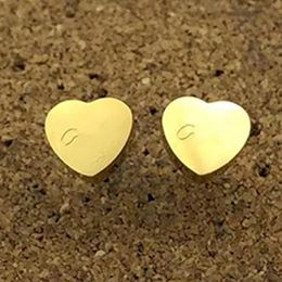 Stud 10mm Heart Earring Women Stud Flannel Bag Stainless Steel Couple Gold Ear Studs Piercing Body Jewelry Gifts for Woman Accessories Wholesale