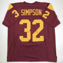 Custom New Oj O.j. Simpson Usc Red College Ed Football Jersey Add Any Name Number