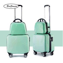 Beasumore Inch Korean Rolling Luggage Sets Spinner Women Suitcase Wheels Students Password Travel Bag Cabin Trolley J220707