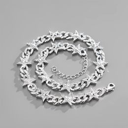 Luxury Fashion Choker Necklace Designer Jewellery Wedding Diamond Pentacle Cuban Link Hip-hop Pendants Necklaces