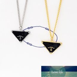 Classic Simple Inverted Triangle Logo Pendant Necklace Two-Color Female Personalized America and Europe popular design