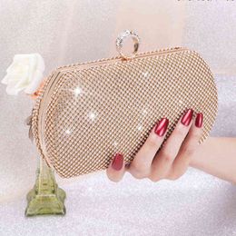 NXY Women's Evening Bag Diamond Ring Clutch Luxury Wedding Purse and Handbag Gold Silver Party Banquet Shoulder 0425