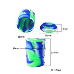 NEW arrival 500mL Silicone Container Large Food Grade Barrel Jars Bottle Dab Wax Rubber Drum Shape Containers Silicon Dry Herb Dabber Box