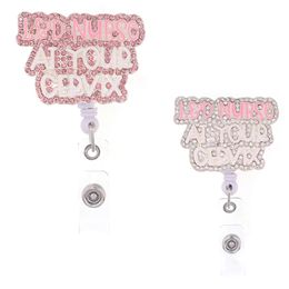 10 pcs/lot Fashion Key Rings Office Supply Rhinestone Retractable Nurse Doctor Badge Holder & Accessories With Alligator Clip