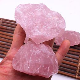 Decorative Objects & Figurines Natural Rose Quartz Minerals Specimen High Quality Pink Srystal Stone Healing Home Decor Irregular Shape Roug