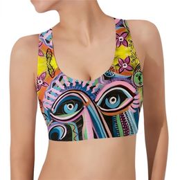 Women Sports Vest Polynesia Abstract Art 3D Pattern Printed Sleeveless Tank Tops Yoga Running Women Fitness Bras Tops W220616