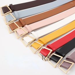 Belts Ladies Needleless For Women Fashion Designer Belt Windbreaker Wean Wide Trapezoidal Buckle Decorative WomanBelts