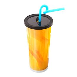 Custom 500ml PP Milk Shake Cup Tumblers Plastic Disposable U Shape Fatty Clear Drinking Tea Ice Cream Cup