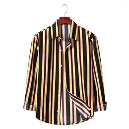 Hawaiian Leisure Stripe Shirt 2022 Comfortable Casual Men Dress Shirts Long Sleeve Camisa Masculina Tuxedo Men's