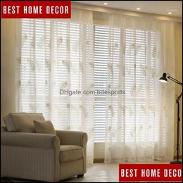 Curtain Drapes Home Deco El Supplies Garden Bhd Minimalism Embroidered Tle Sheer For Window Curtains Living Room The Bedroom Modern Fabric