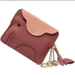 SL8035-2 Women mini money clips Soft elephant shape Female ins leather coin purse mini creative wallet