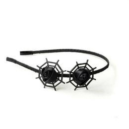 Halloween Black Spiderweb Headband Hot Gothic Style Black Girls Cobweb & Rosebud Headbands Hair Accessories for Kids