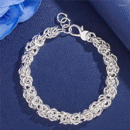 Link Chain Brands 925 Stamped Silver Classic Circle Bracelet For Woman Man Wedding Party Christmas Gifts Fashion Noble JewelryLink Lars22