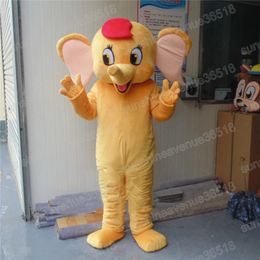 Halloween Yellow Elephant Mascot Costume High Quality Cartoon Character Carnival Unisex Adults Size Christmas Birthday Party Fancy Outfit