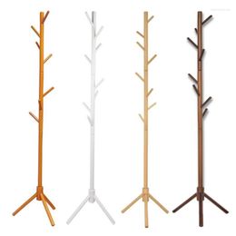 Solid Wood Hanger Floor Standing Coat Rack Creative Home Furniture Clothes Hanging Storage Bedroom Drying Hangers & Racks