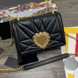 Shoulder Bag Women Handbag Crossbody Bags Gold Chain Handbags Flap Wallet Genuine leather Internal Zipper High Quality Heart Shaped Hardware
