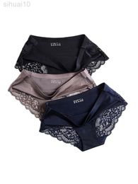 Seamless Women Hollow Out Briefs Set Underwear Comfort Lace Briefs Low Construction Female Sports Panty Soft Lady Lingerie L220802