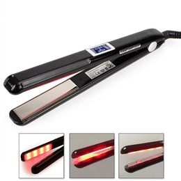 Infrared Hair Care Iron Ultrasonic Hair Straightener for Frizzy Dry Hair Keratin Repair Warm Mist Irons Recovers Damaged 220623
